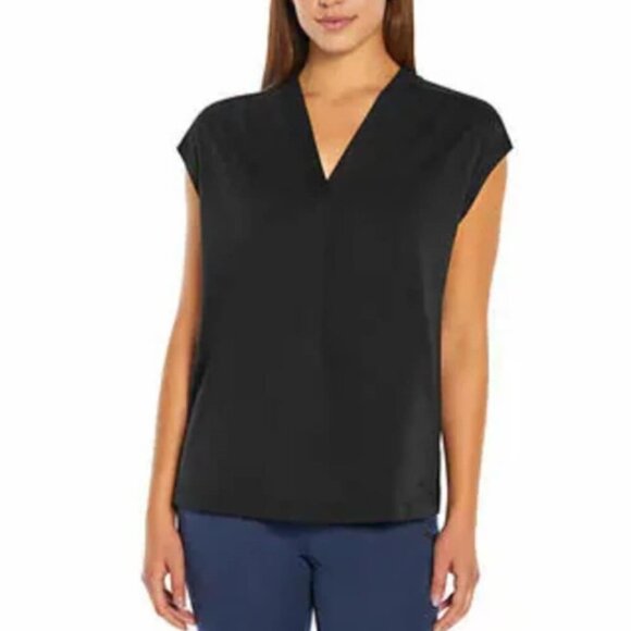Banana Republic black cap sleeve top - Picture 1 of 10